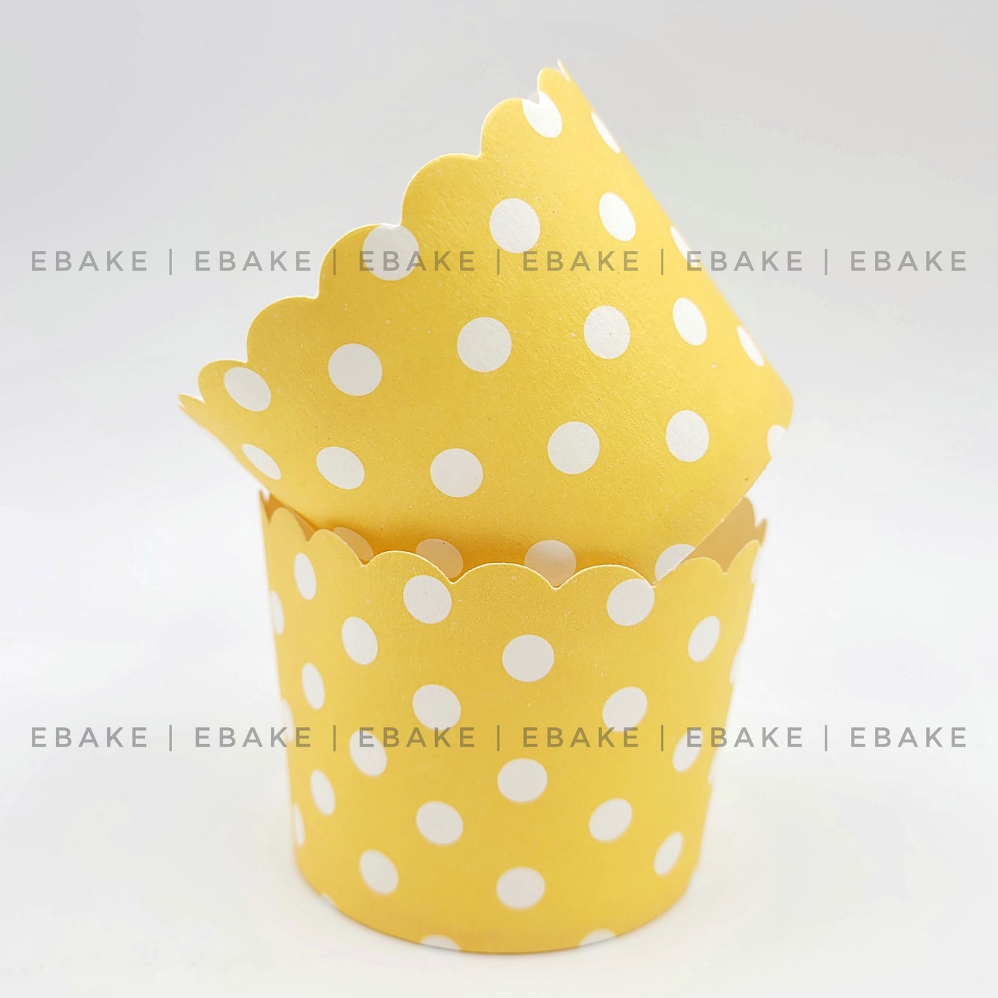 Paper Muffin Cup (Yellow Polka Dots) - Set Of 50 Pieces Medium