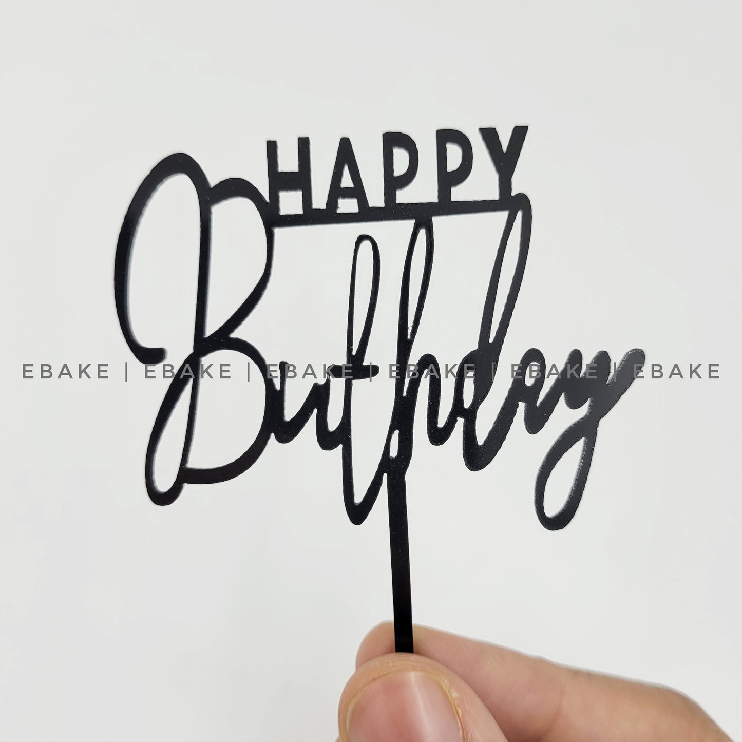 Happy Birthday Mini Topper Black