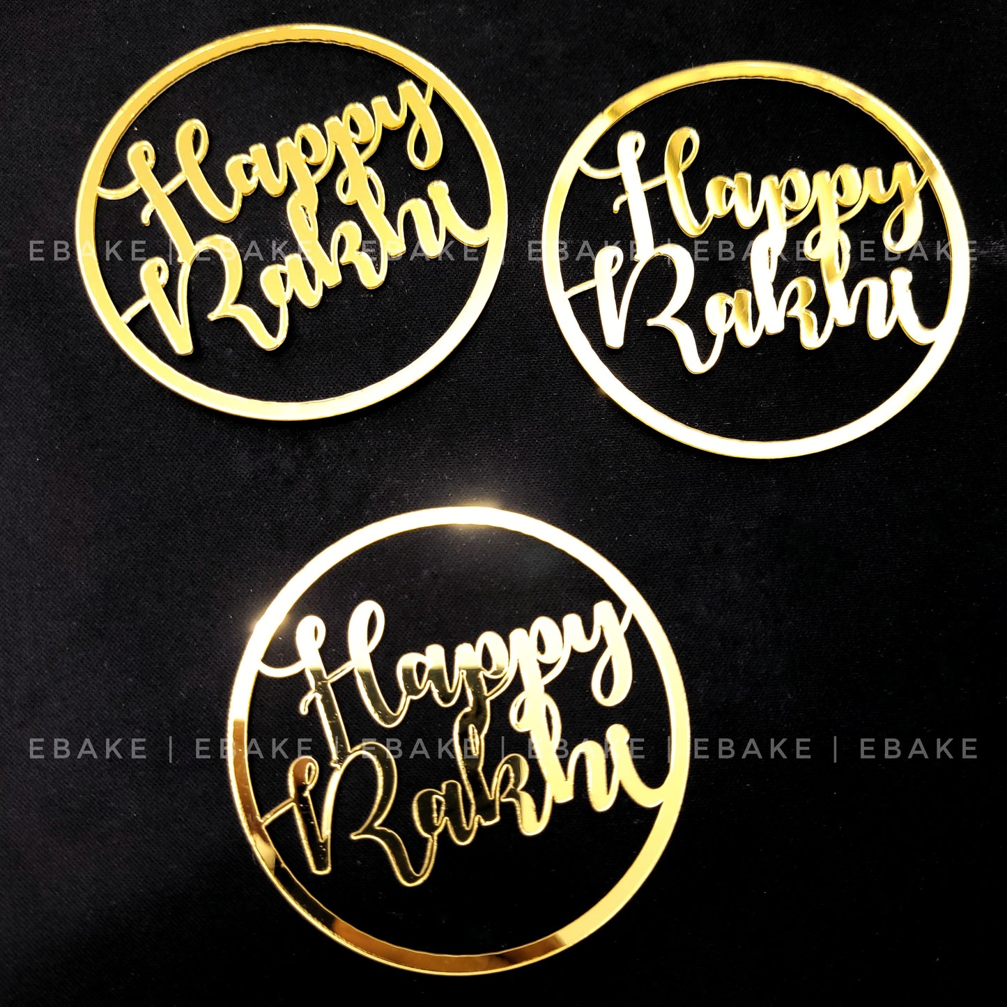 Happy Rakhi Cutout 3 Inch (Set of 3 Pieces)A319