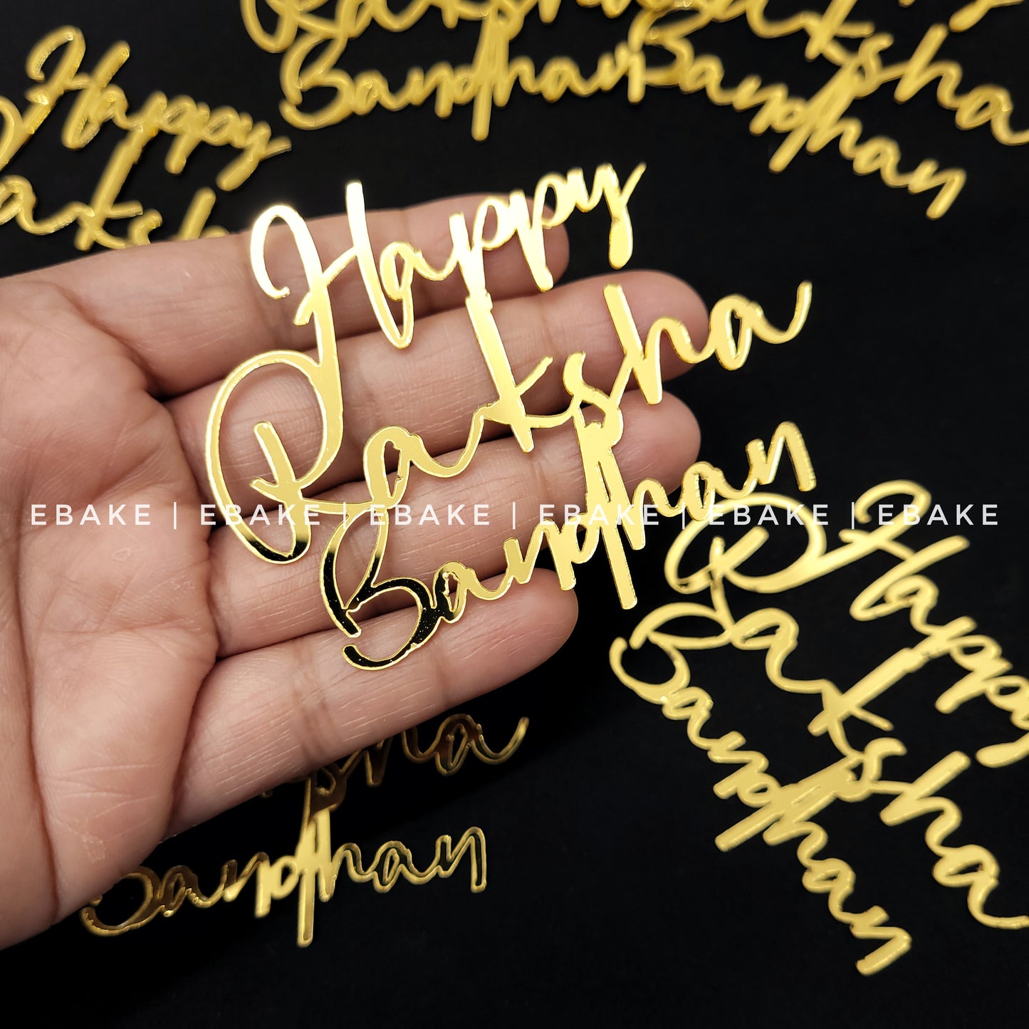 Happy Raksha Bandhan Cutout 3 Inch (Set of 3 Pieces) A314