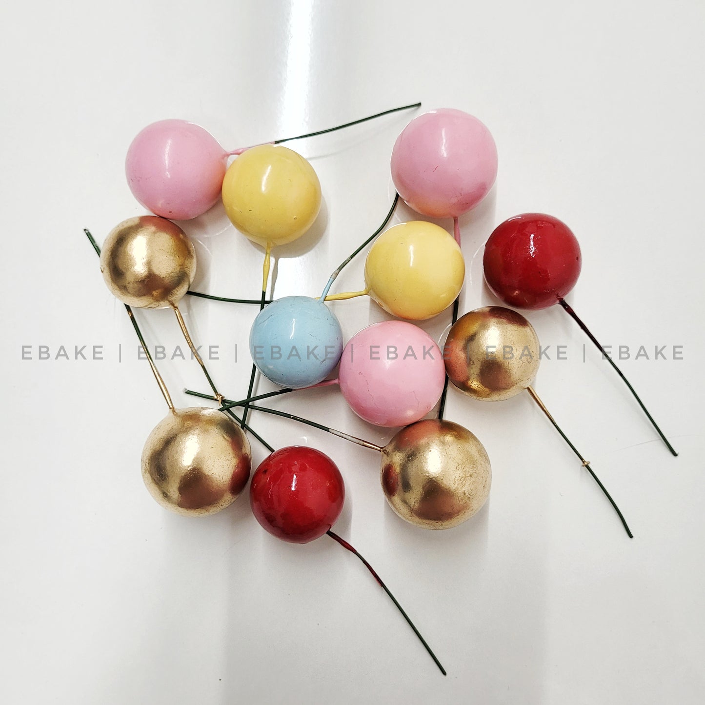 Assorted Faux Balls(Random Mix colors & Size) - Set Of 12 Pieces