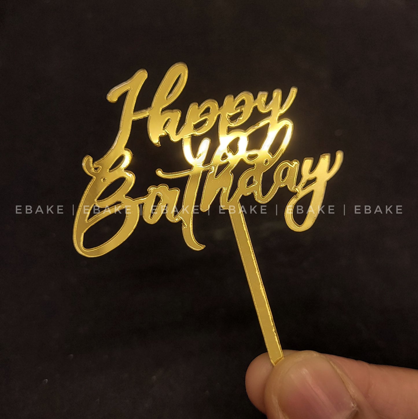 Happy Birthday Mini Topper Golden