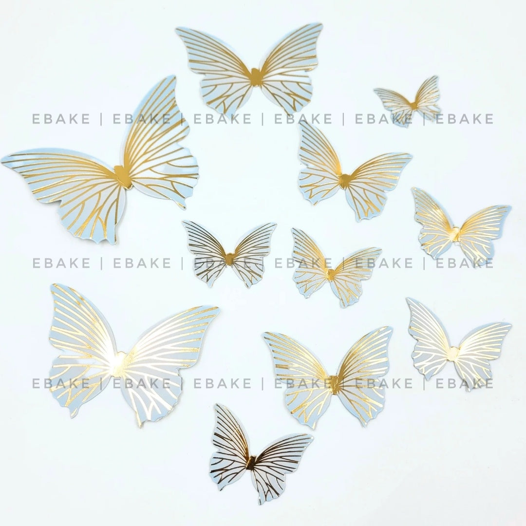Blue Paper Butterflies - Foldable (Set of 10 Pieces)