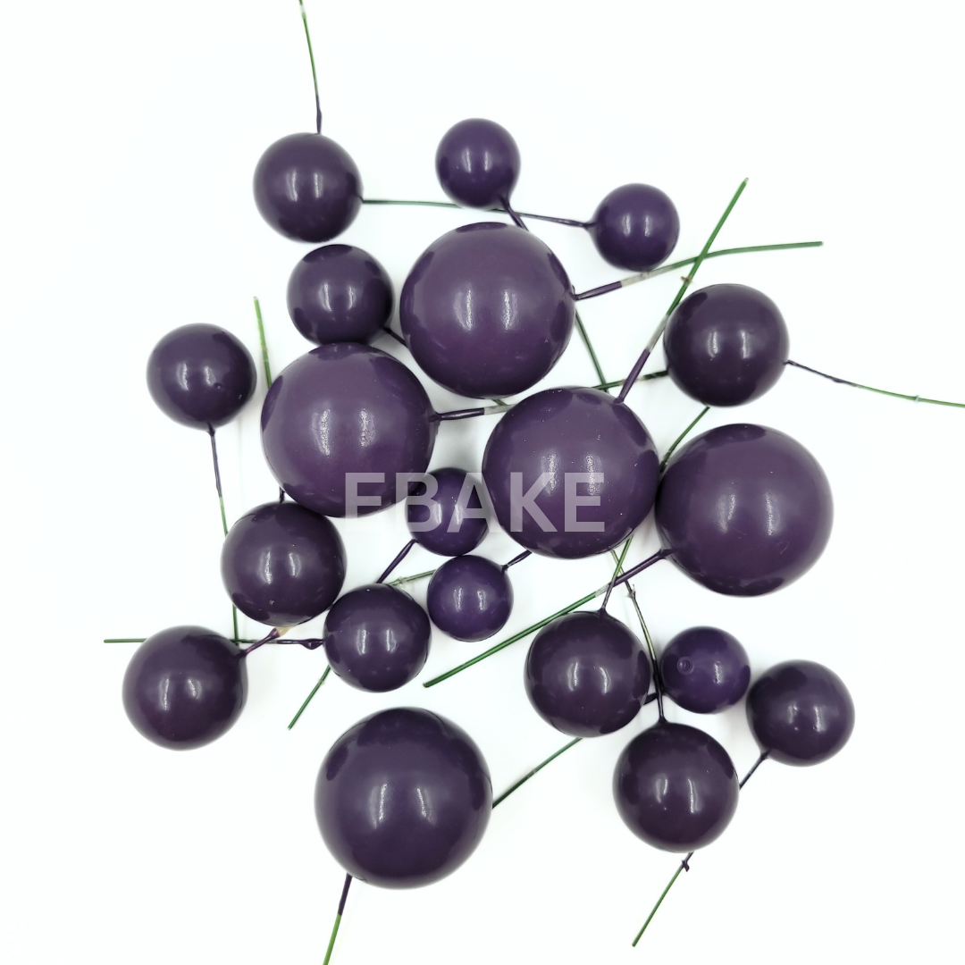 Purplish Gray Faux Balls - Set Of 20 Pieces