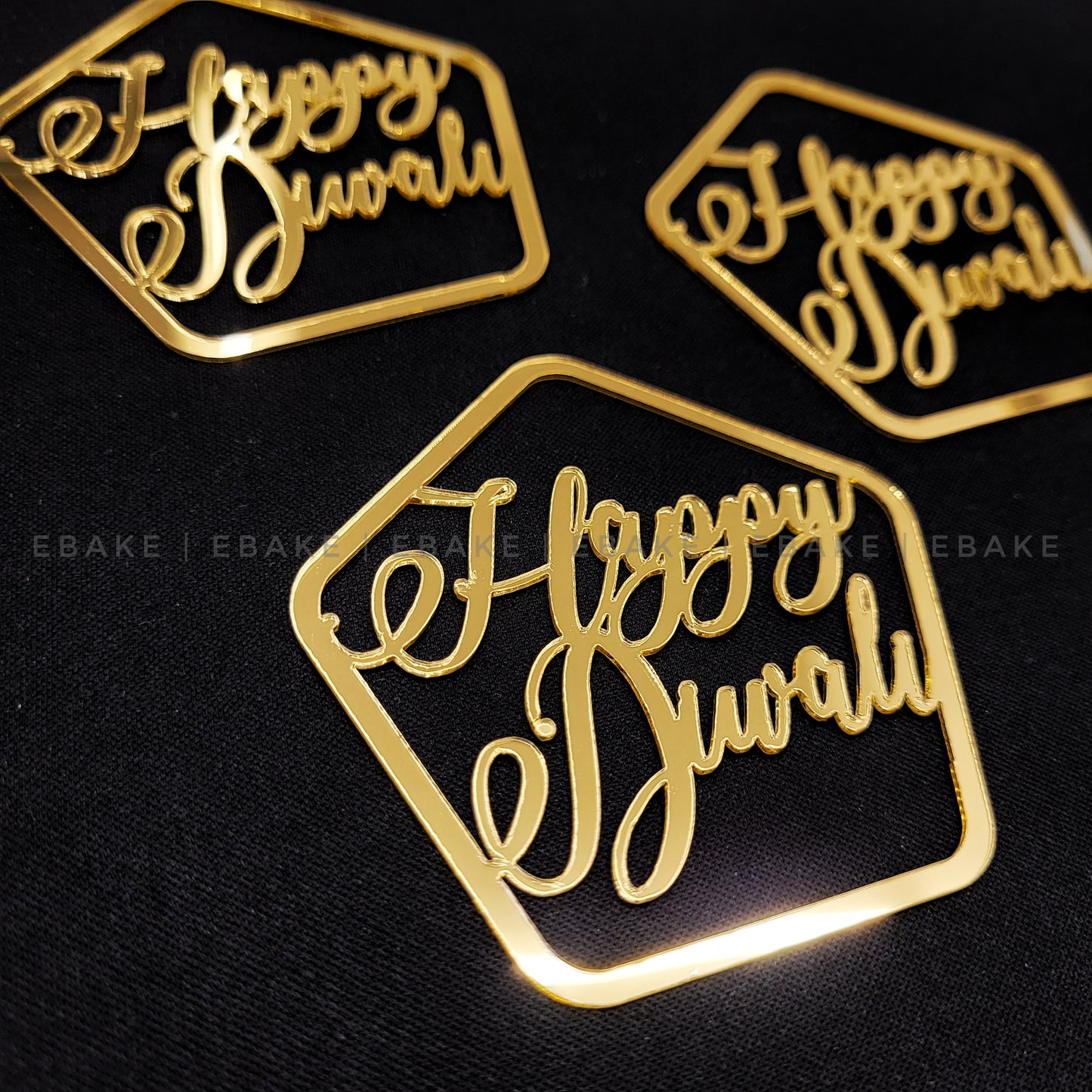 Happy Diwali Cutout/Charm 3 Inch (Set Of 3) A593