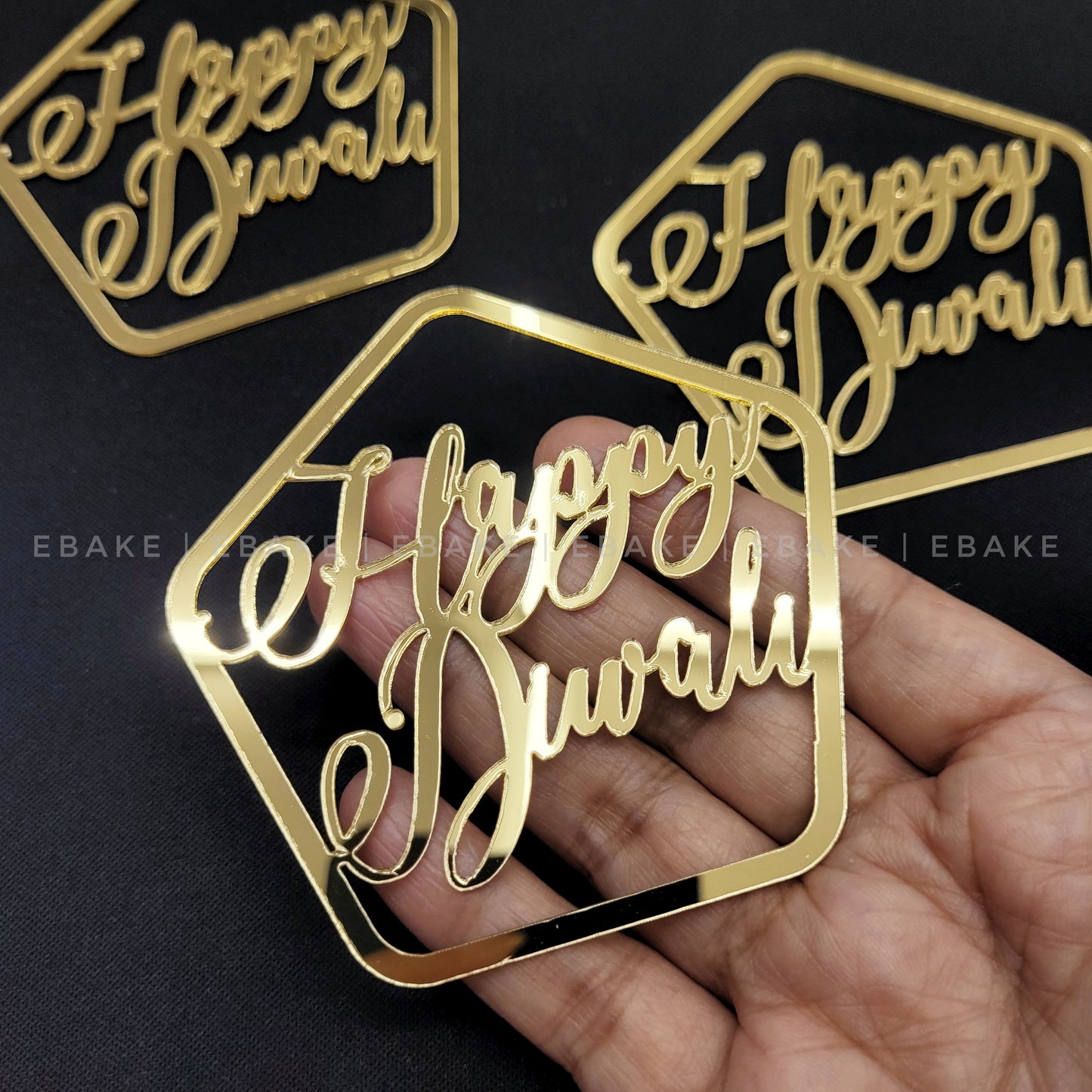 Happy Diwali Cutout/Charm 3 Inch (Set Of 3) A593