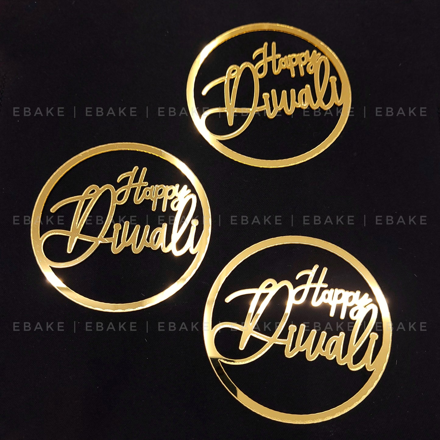 Happy Diwali 3 Inch Acrylic Cutout (Set of 3) A591