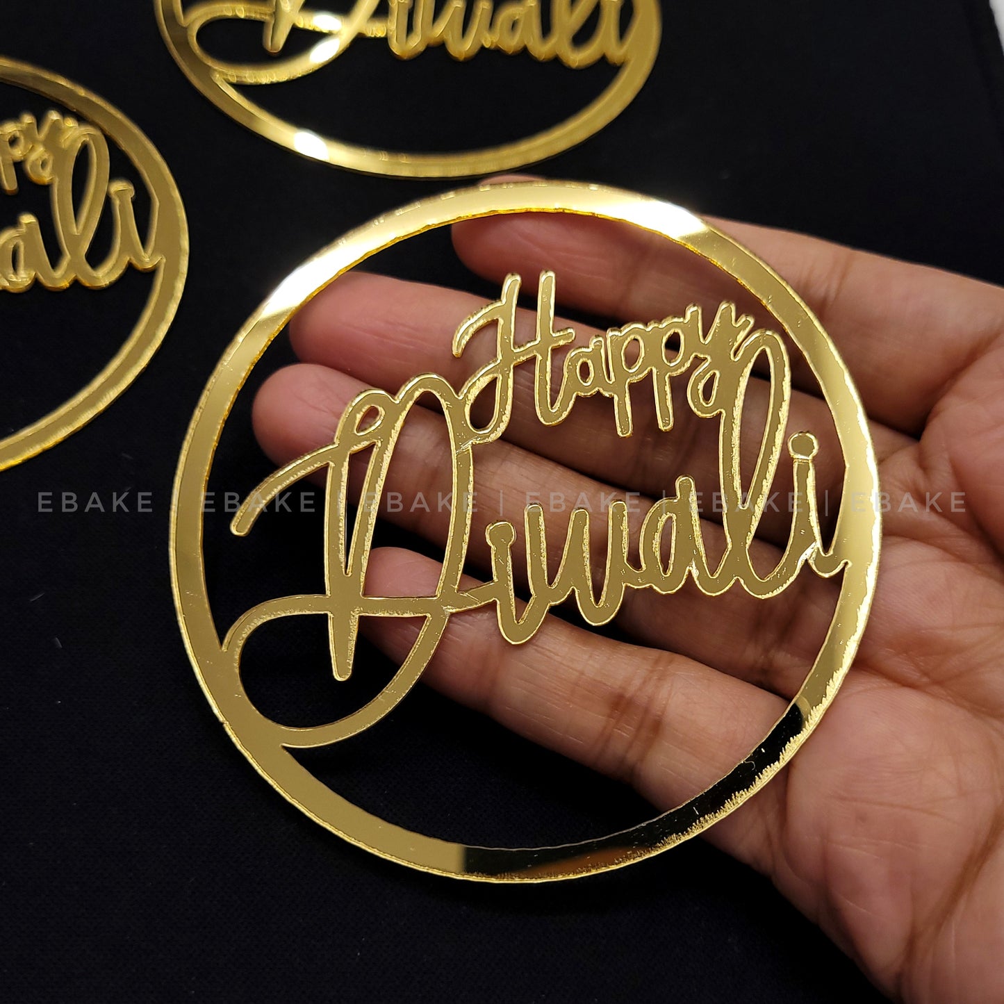 Happy Diwali 3 Inch Acrylic Cutout (Set of 3) A591