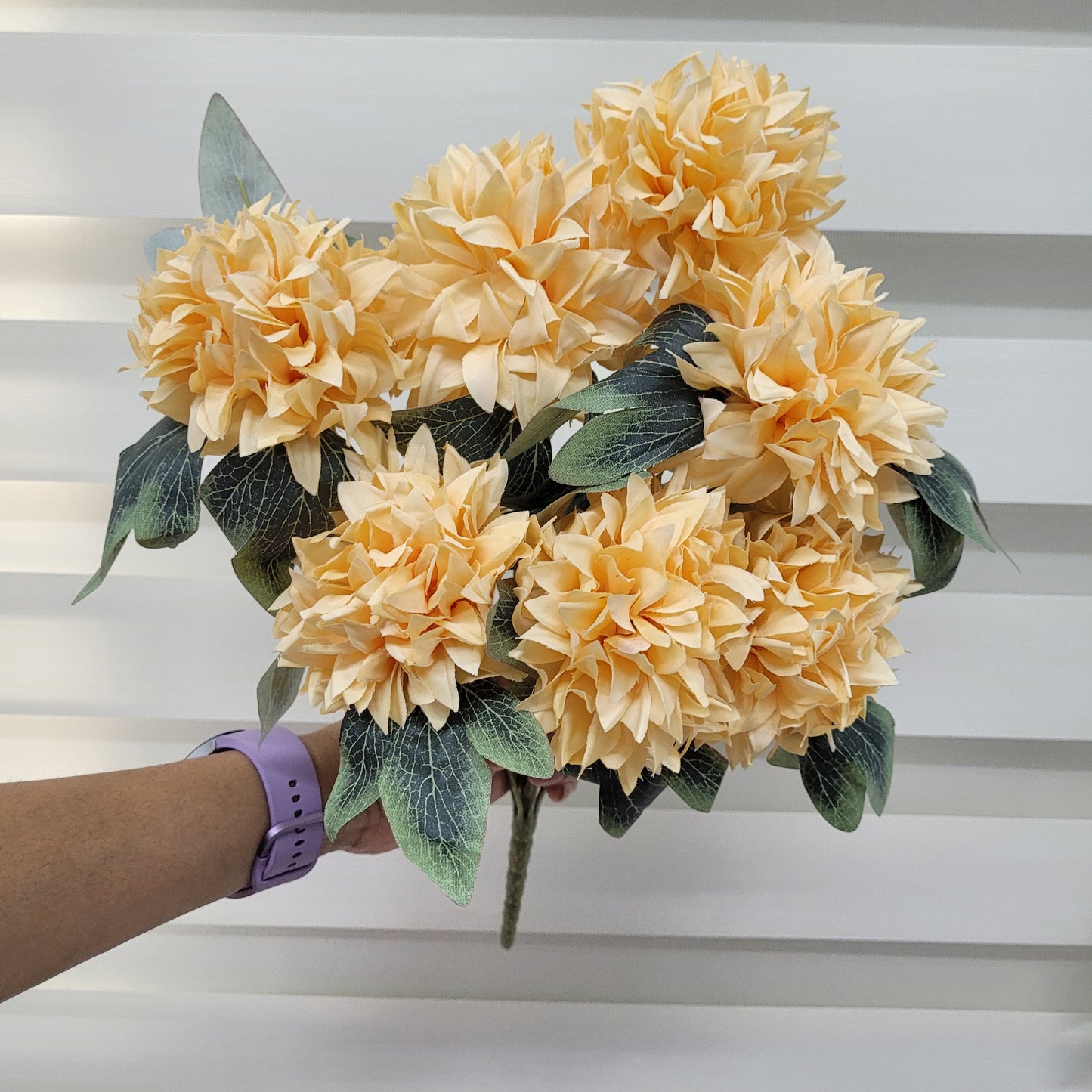 Premium Dahlia Bunch With Leaves A651 (7 Dahlias)