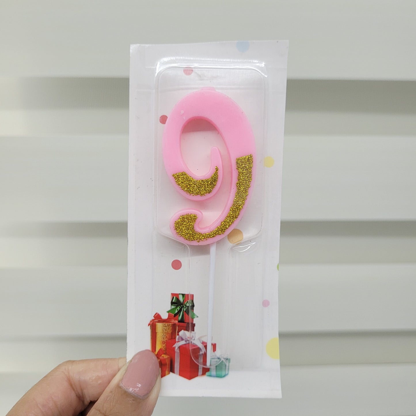 Pink Number 9 Candle