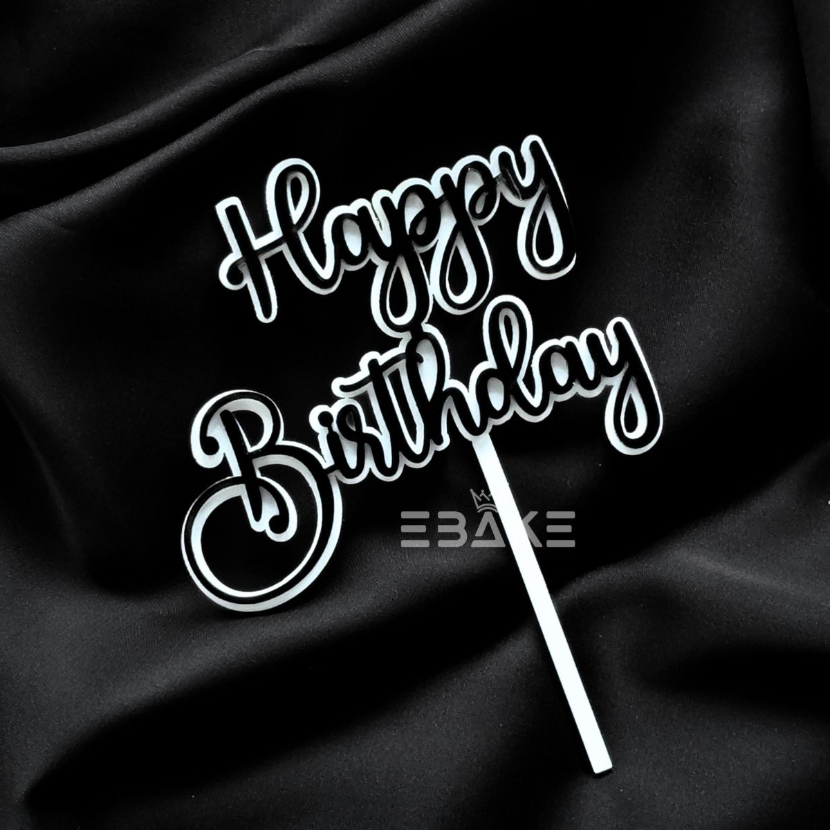 Happy Birthday Double Color Cake Topper