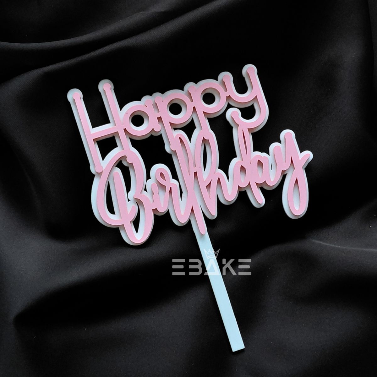 Happy Birthday Double Color Cake Topper