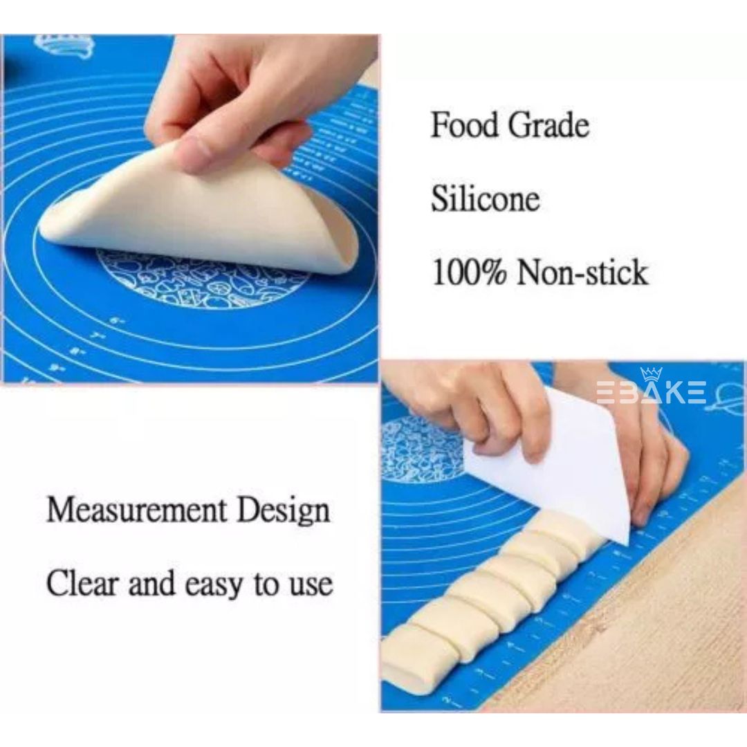 Blue Silicone Non Stick Multipurpose Baking Mat for Kneading & Fondant Rolling