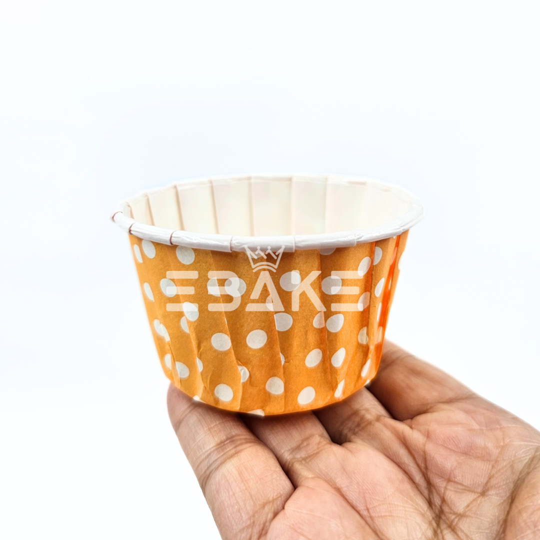 Medium Rolled Rim Muffin Cup / Cupcake Liners - Orange A541 (Set of 50 pieces)