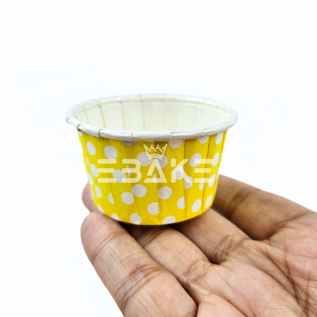Mini Rolled Rim Muffin Cup / Cupcake Liners - Yellow A535 (Set of 50 pieces)