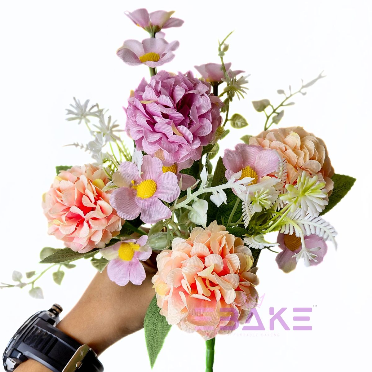 A1865 Peach & Lavender Hydrangea Bunch With Fillers
