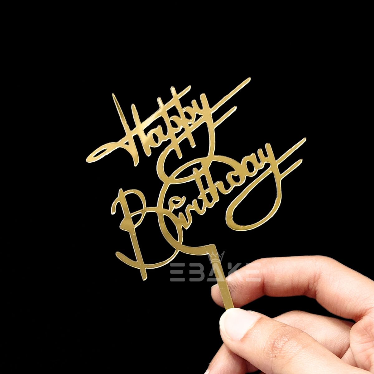 Happy Birthday Cake Topper 4 Inch