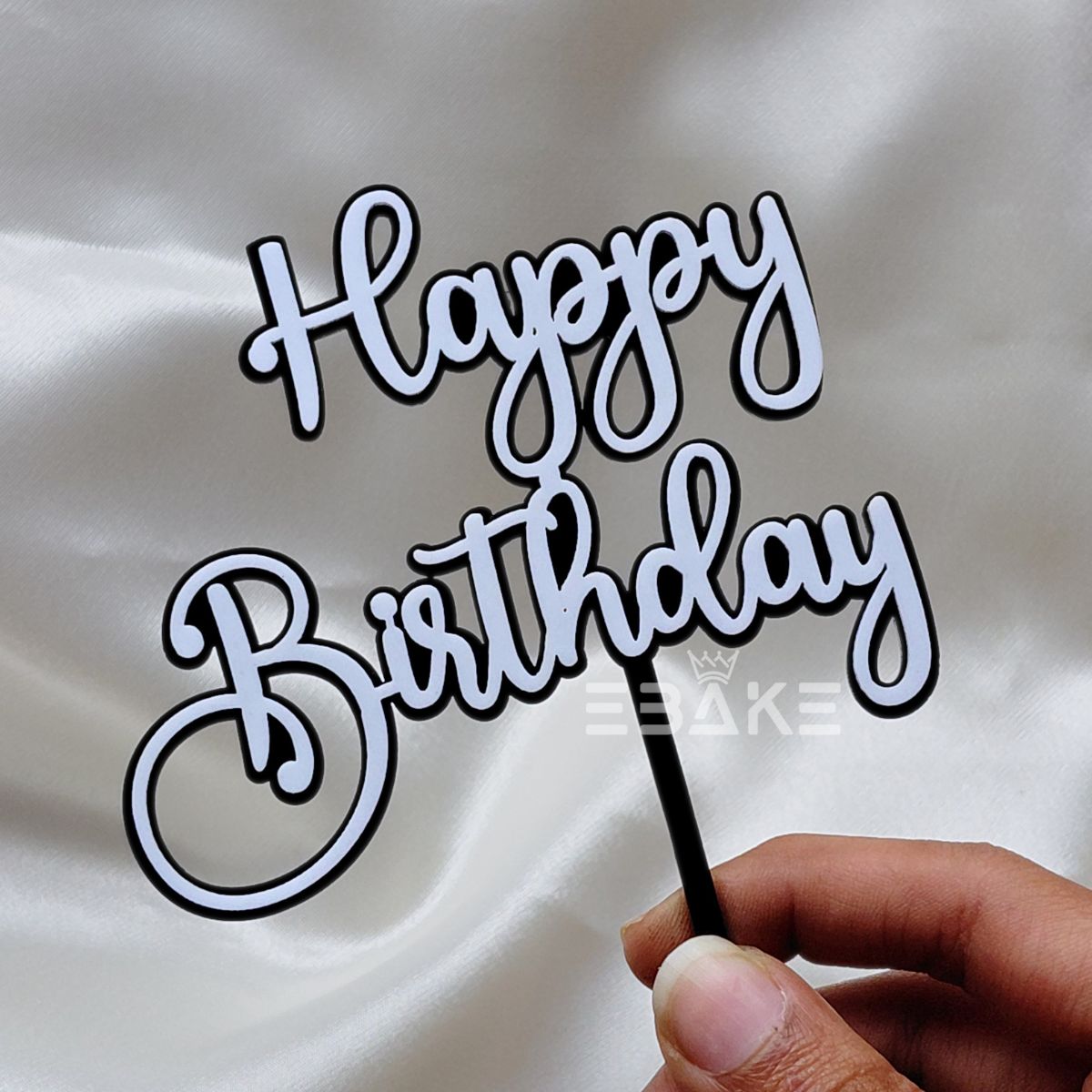 Happy Birthday Double Color Cake Topper