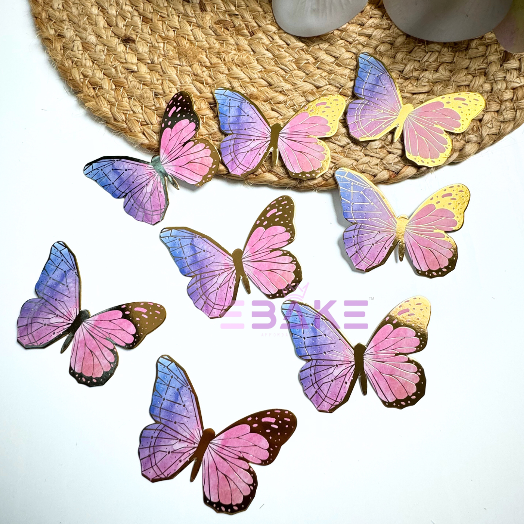 New Paper Butterflies Pink & Blue (Set of 8 Pieces)