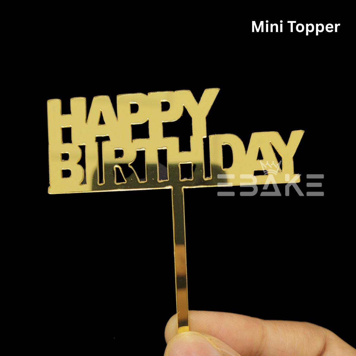 Happy Birthday Mini Topper Golden