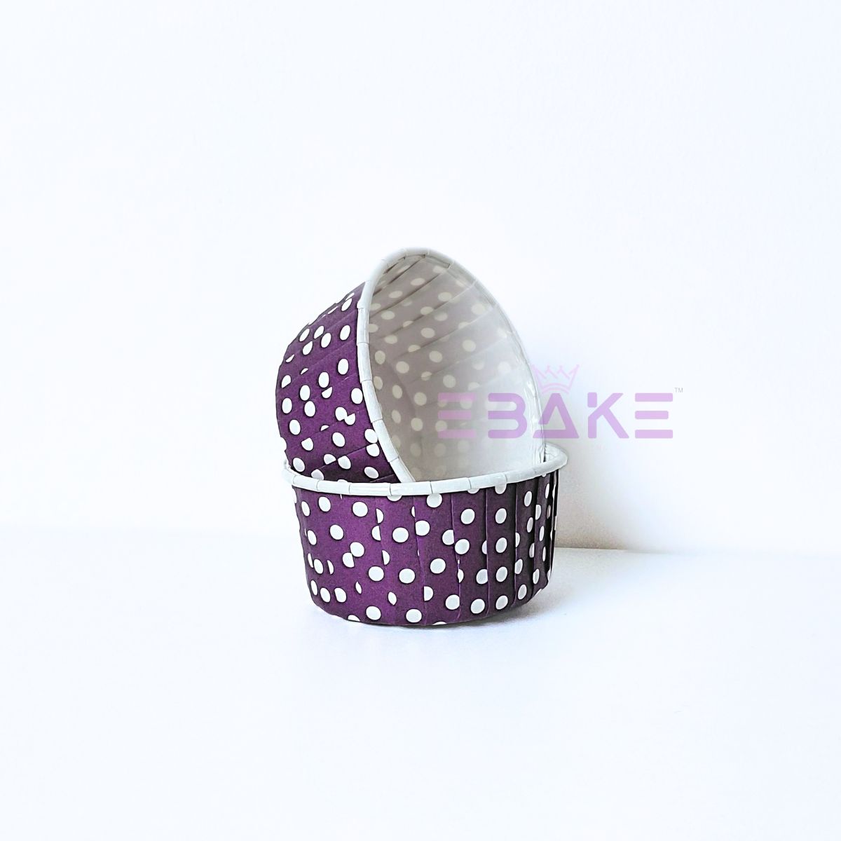 Large Rolled Rim Muffin Cup / Cupcake Liners - Purple (Set of 15 pieces)