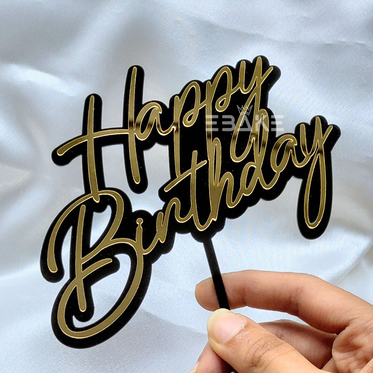 Happy Birthday Double Color Cake Topper