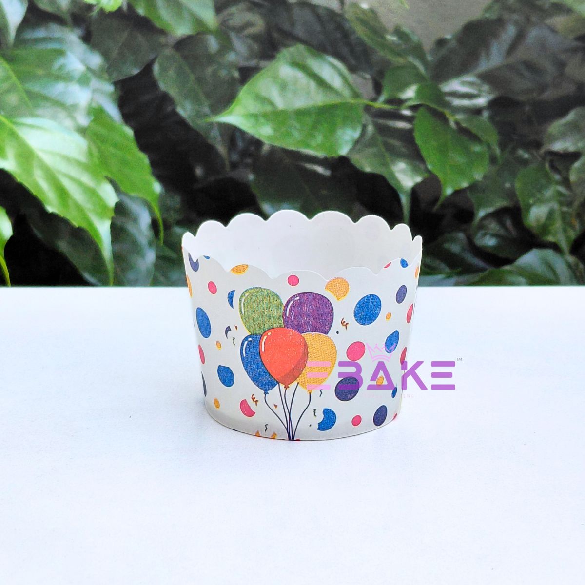 Balloon Printed Paper Muffin Cup - Set Of 50 Pieces