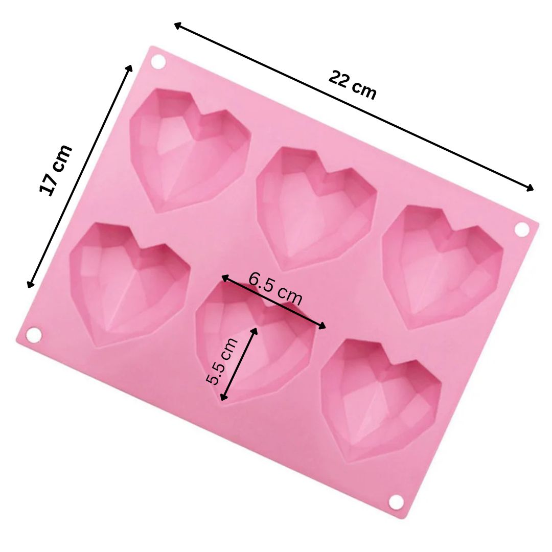 3D Chocolate Heart Silicone Mould
