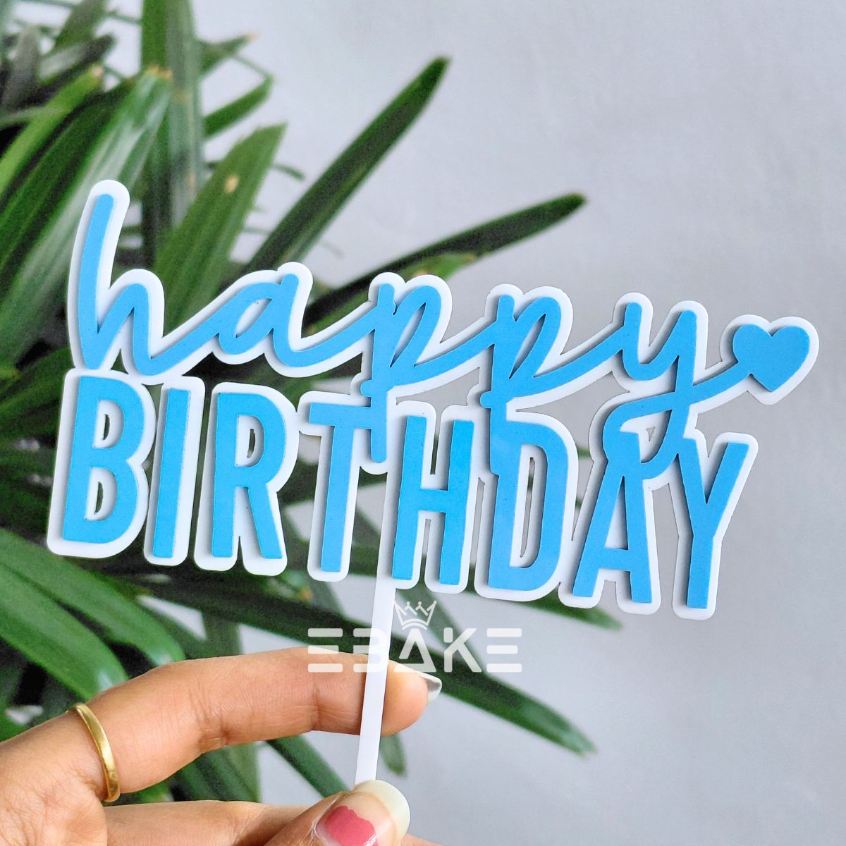 Happy Birthday Double Color Cake Topper