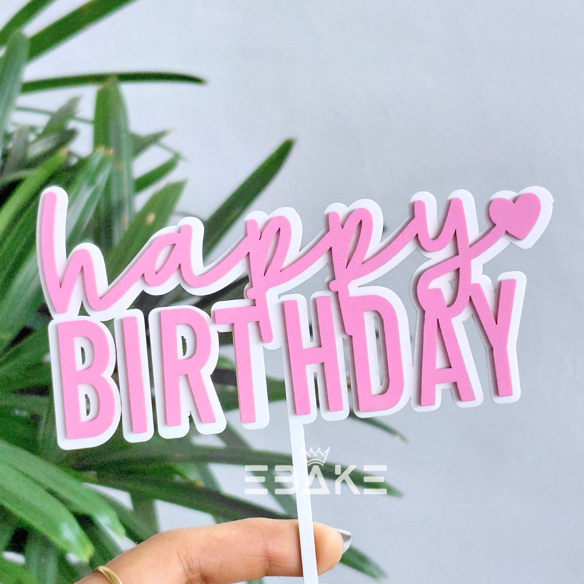 Happy Birthday Double Color Cake Topper