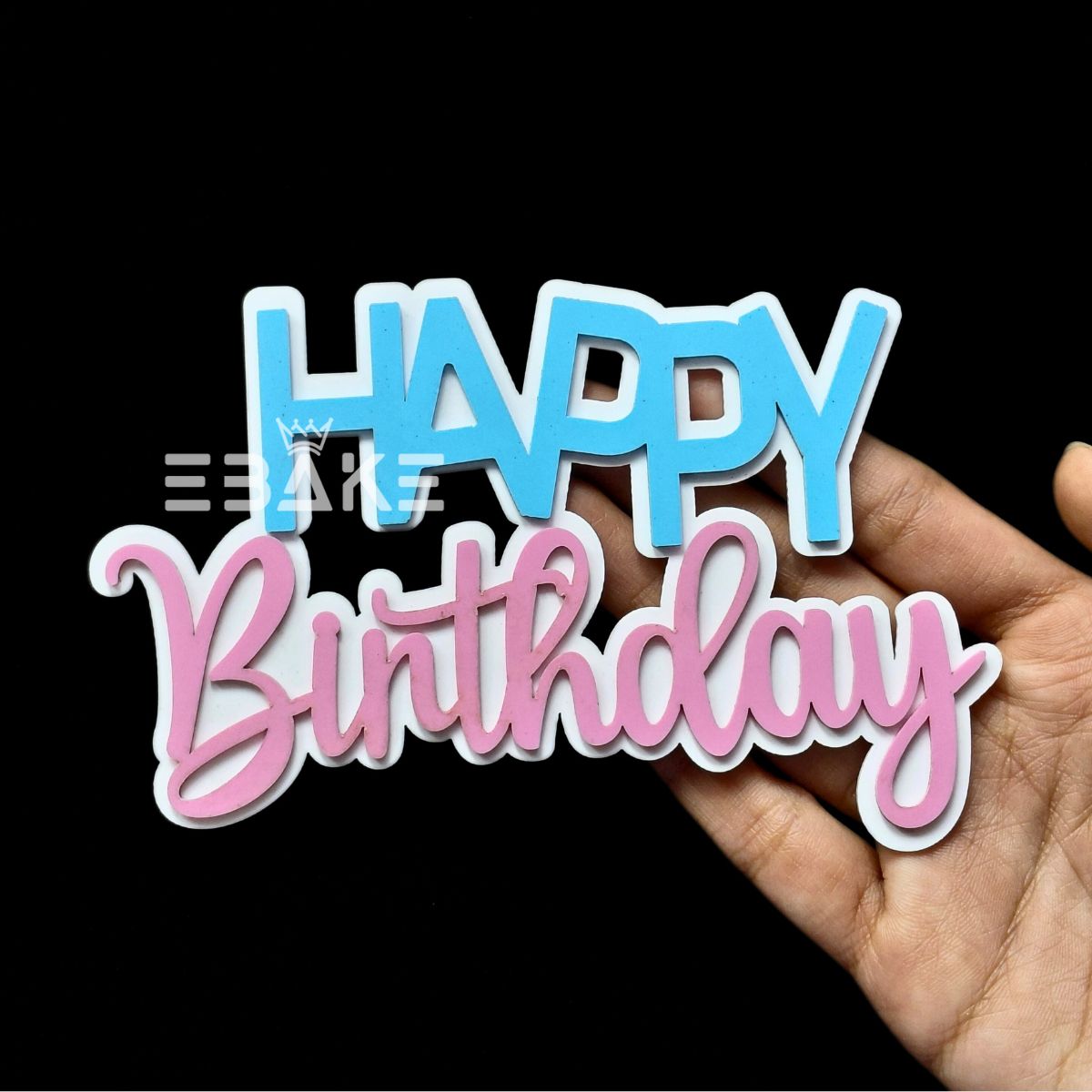 Double Colour Happy Birthday Cutout/Charm