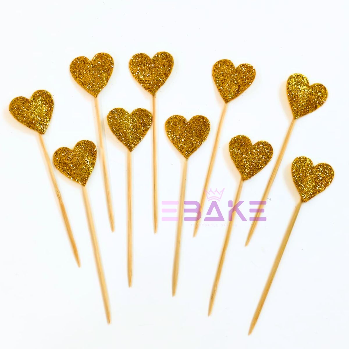 Heart Glitter Topper - Gold