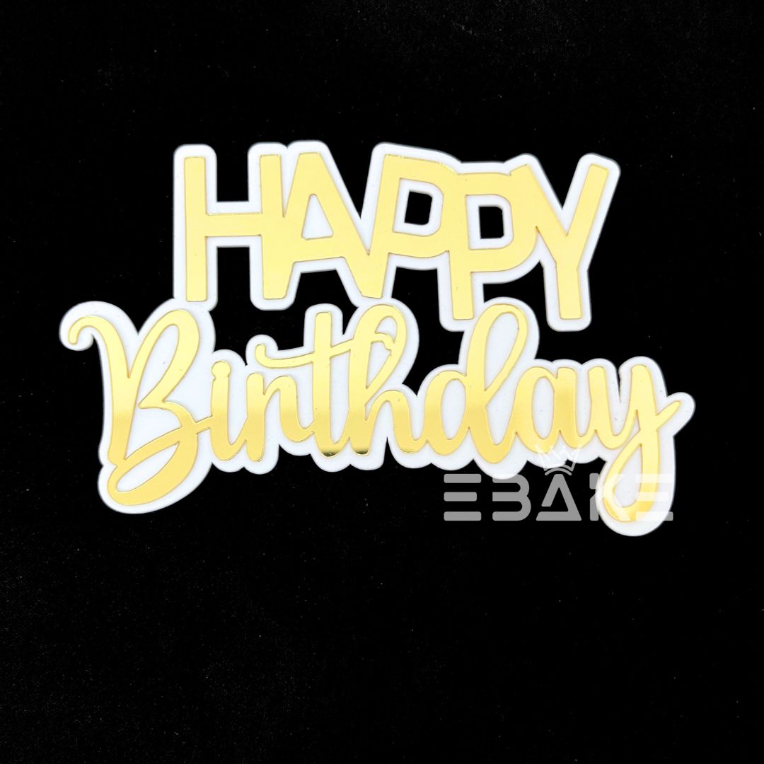 Double Colour Happy Birthday Cutout/Charm