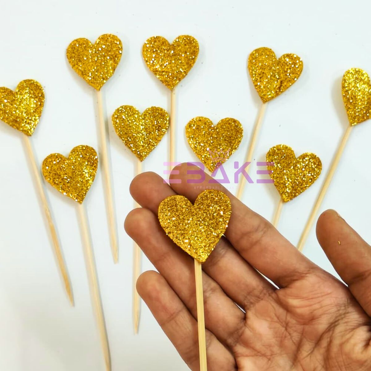 Heart Glitter Topper - Gold