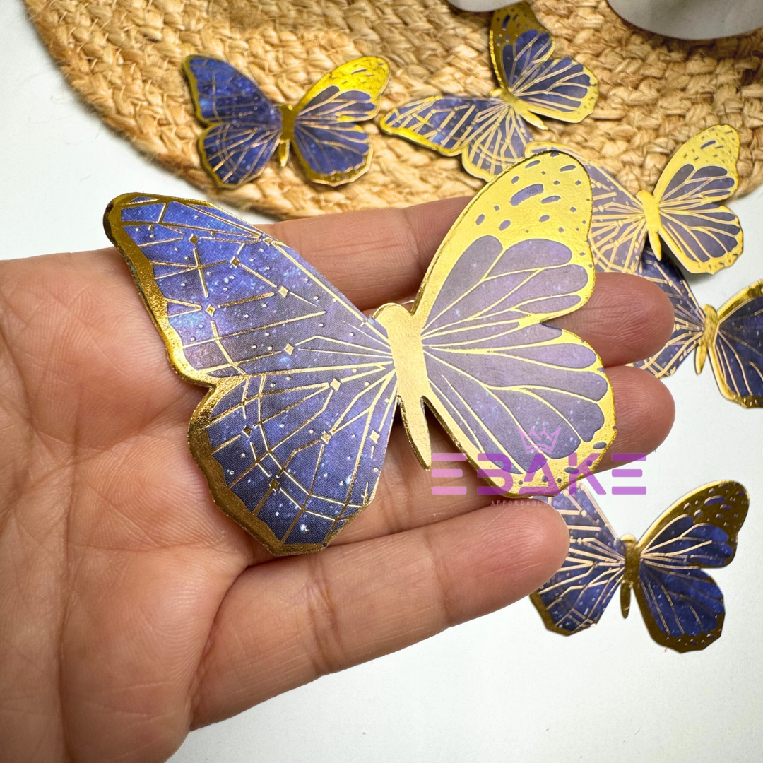 New Paper Butterflies - Dark Blue (Set of 8 Pieces)