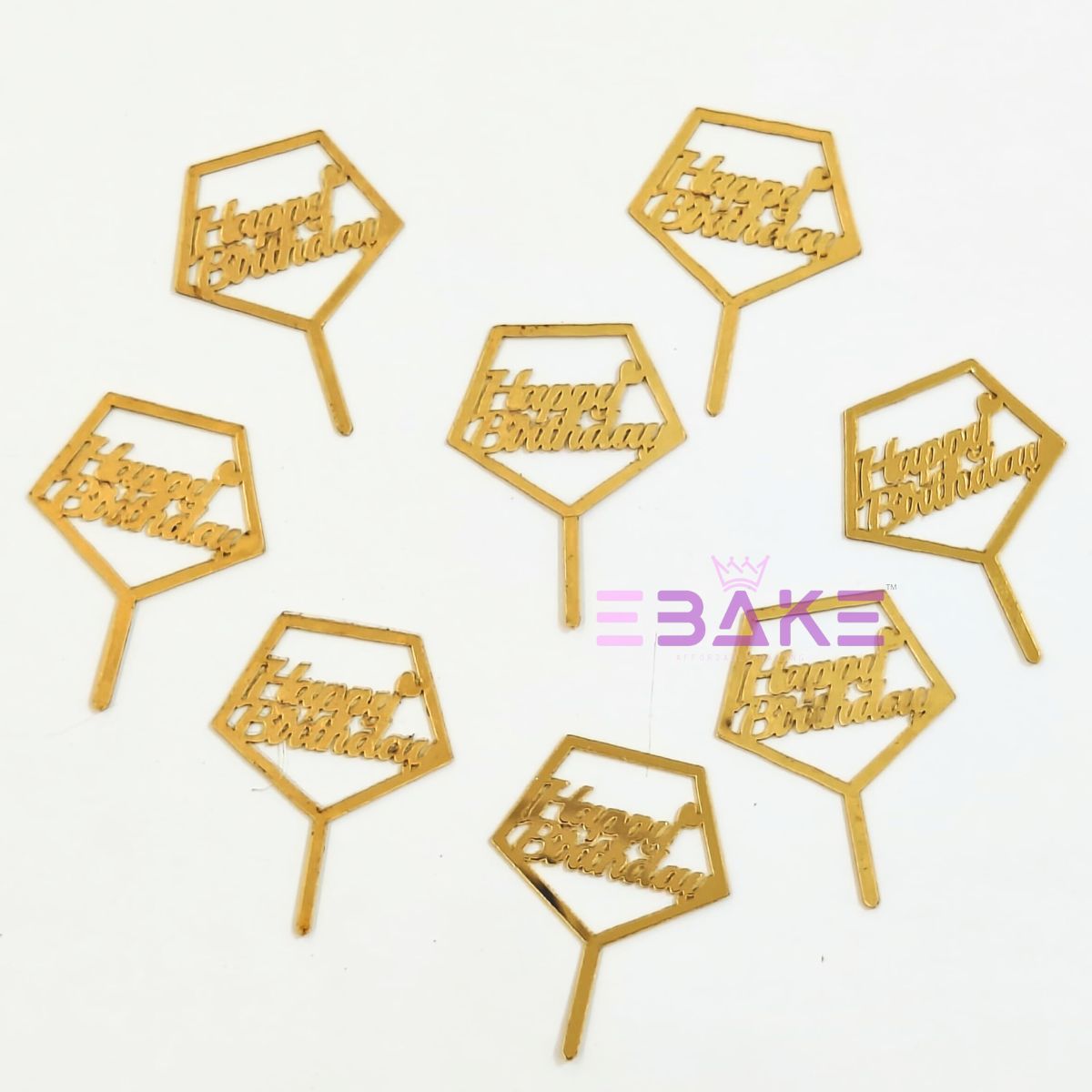 Happy Birthday Mini Topper- 2" (Set of 10 Pieces)