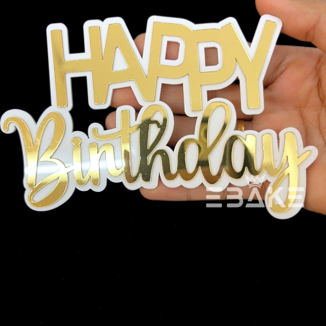 Double Colour Happy Birthday Cutout/Charm