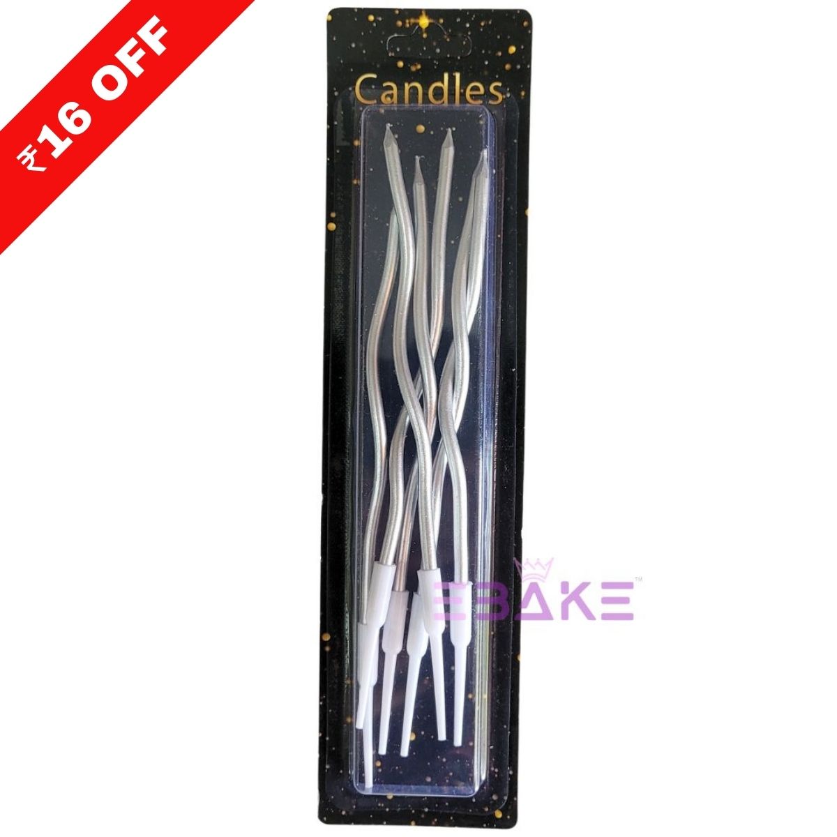 Silver Metallic Swirl Candle