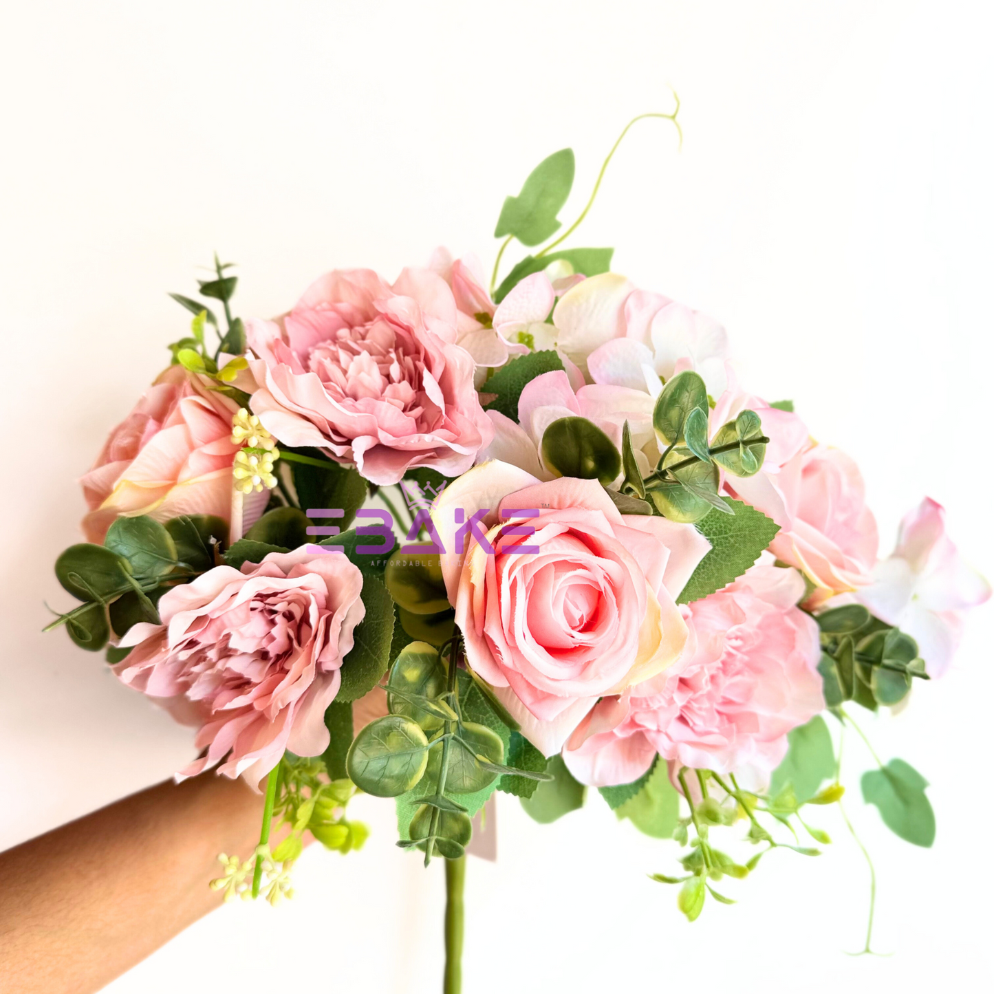 A1462 Premium Mixed Flower Bunch (Rose, Peony & Hydrangea With Fillers) Mauve Pink