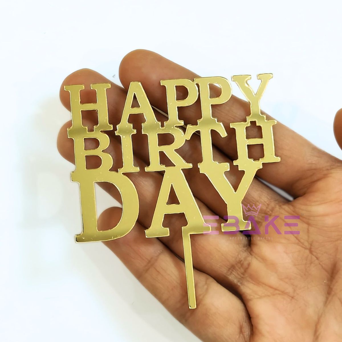 Happy Birthday Mini Topper Golden