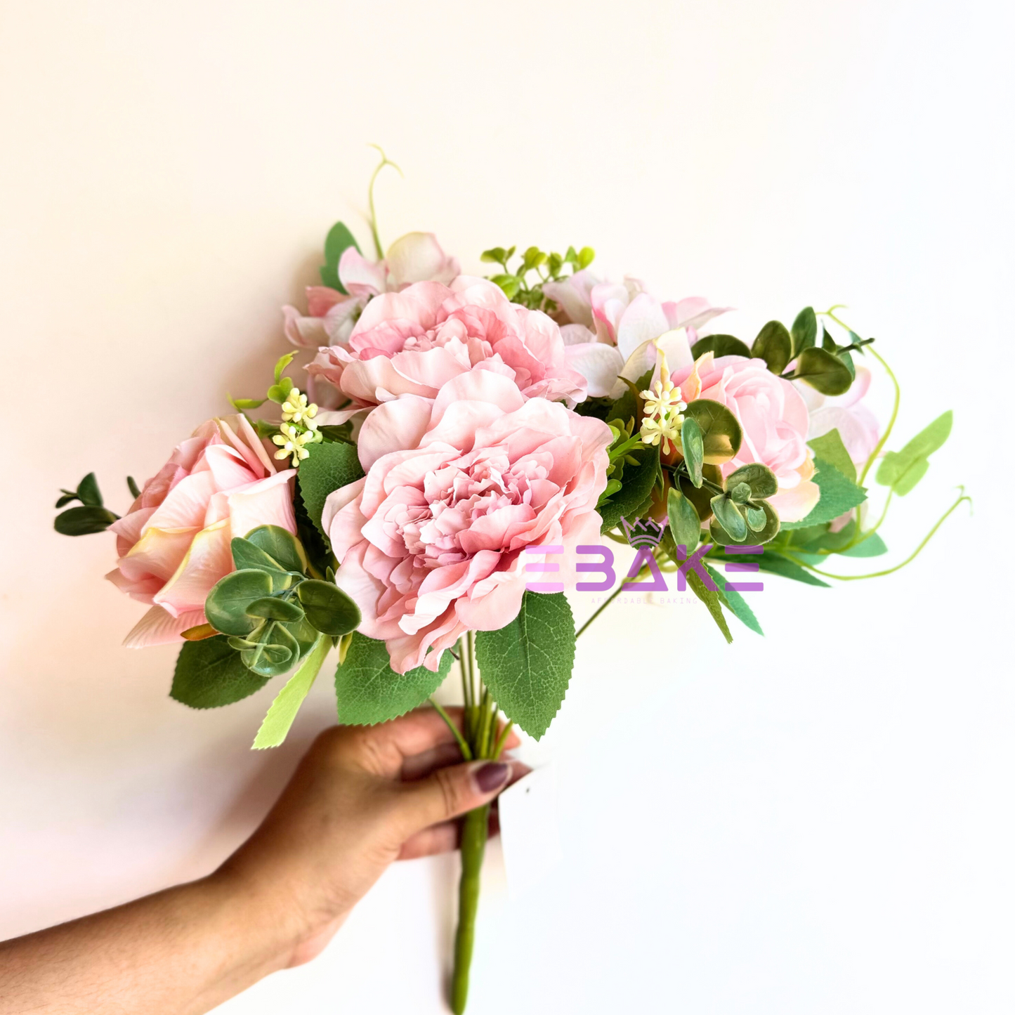 A1462 Premium Mixed Flower Bunch (Rose, Peony & Hydrangea With Fillers) Mauve Pink