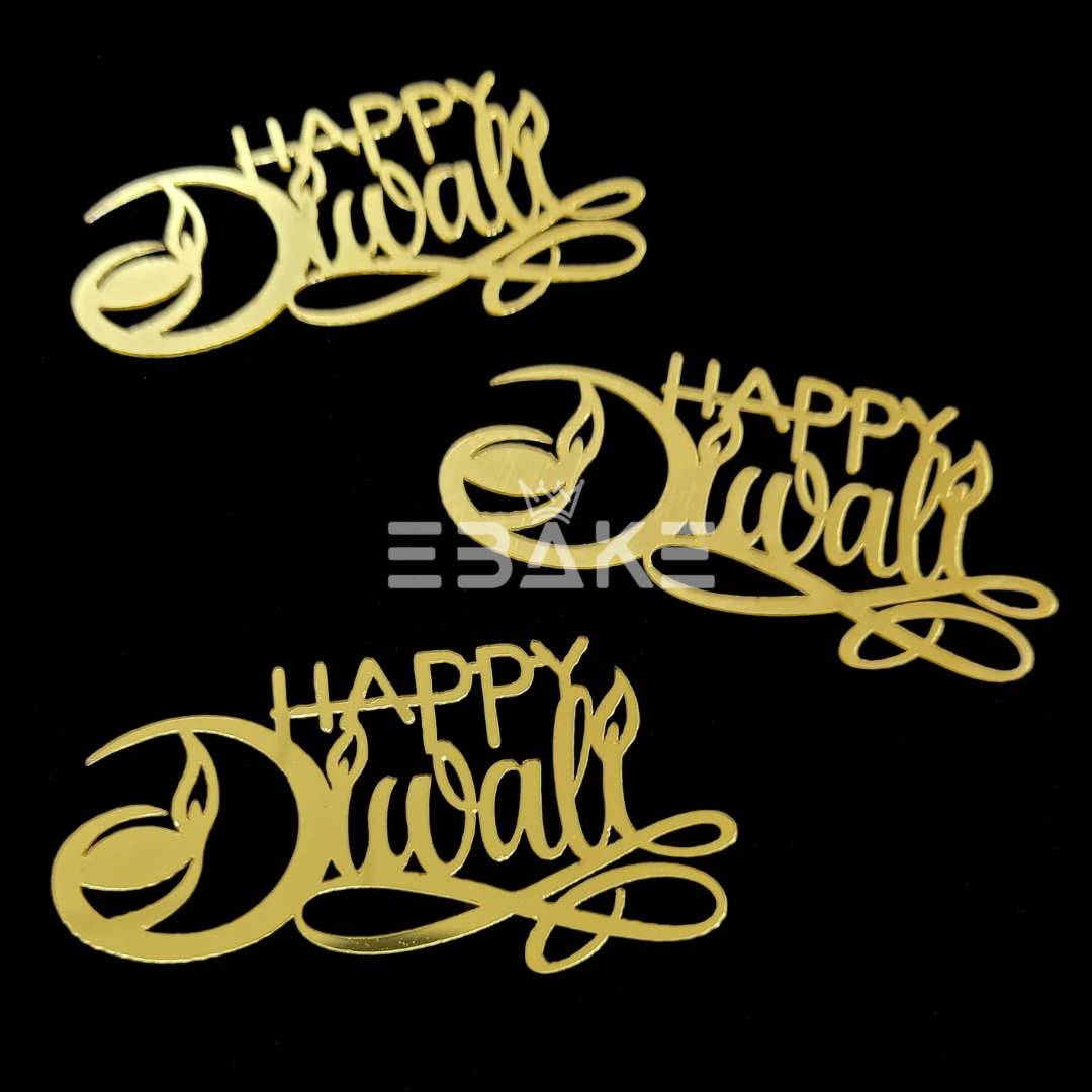 Happy Diwali 3 Inch Acrylic Cutout (Set of 3)