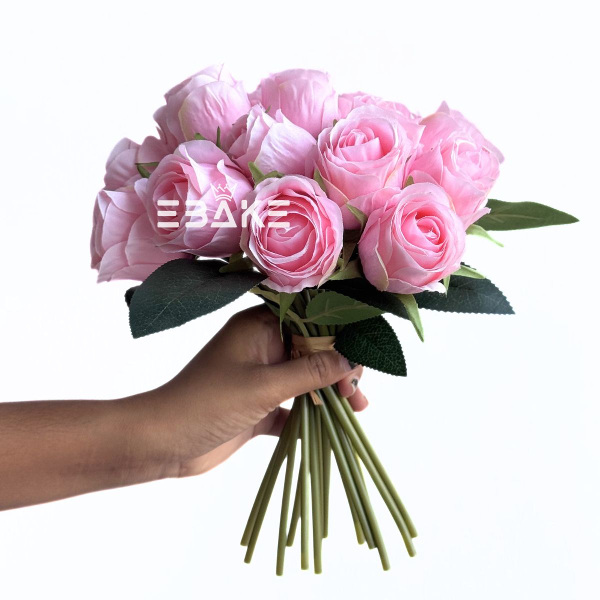 A1921 Artificial Rose Bouquet/Rose Bunch Bridal Bouquet (Pink) 18 Roses
