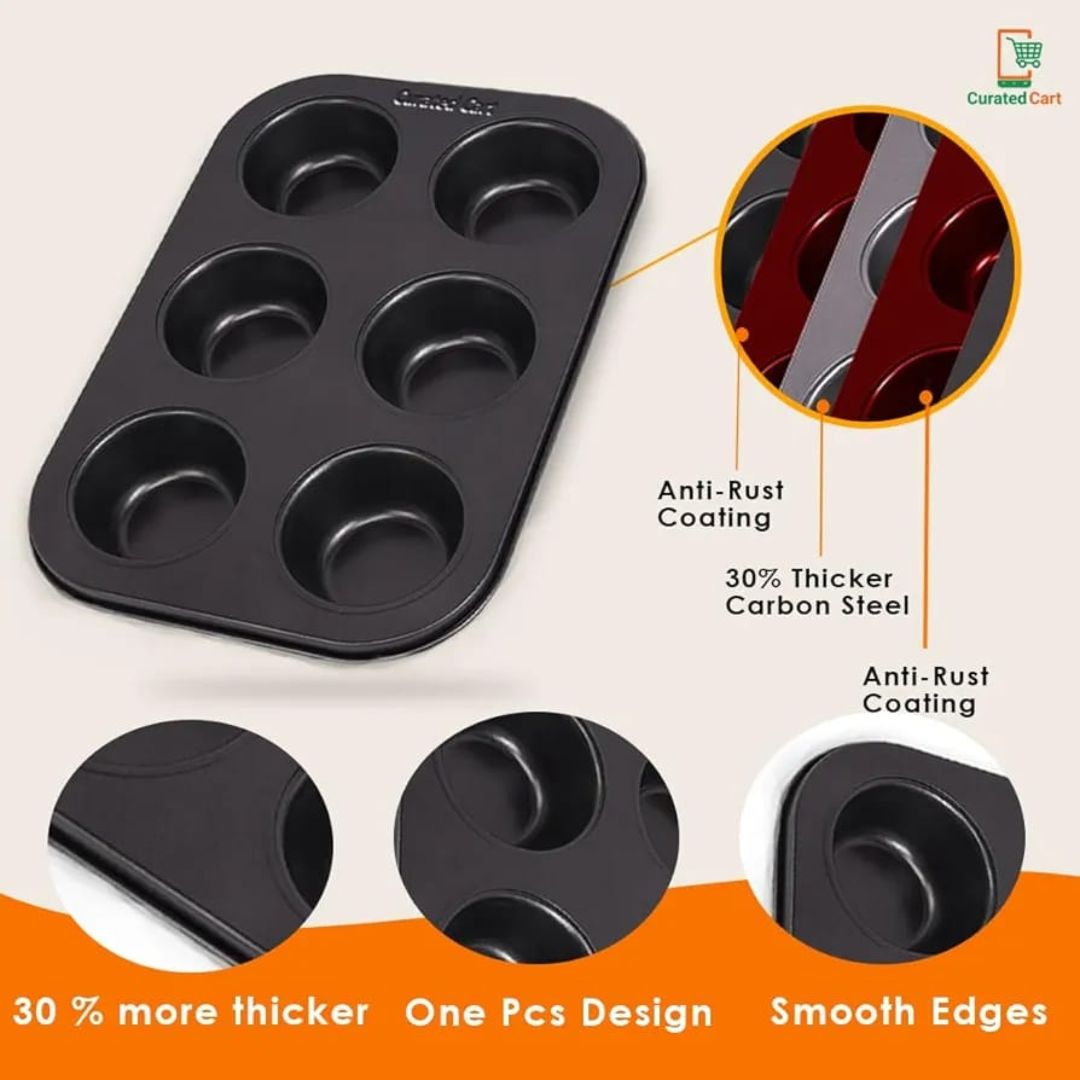 6 Cavity Non Stick Cupcake Mould / Muffin Tray