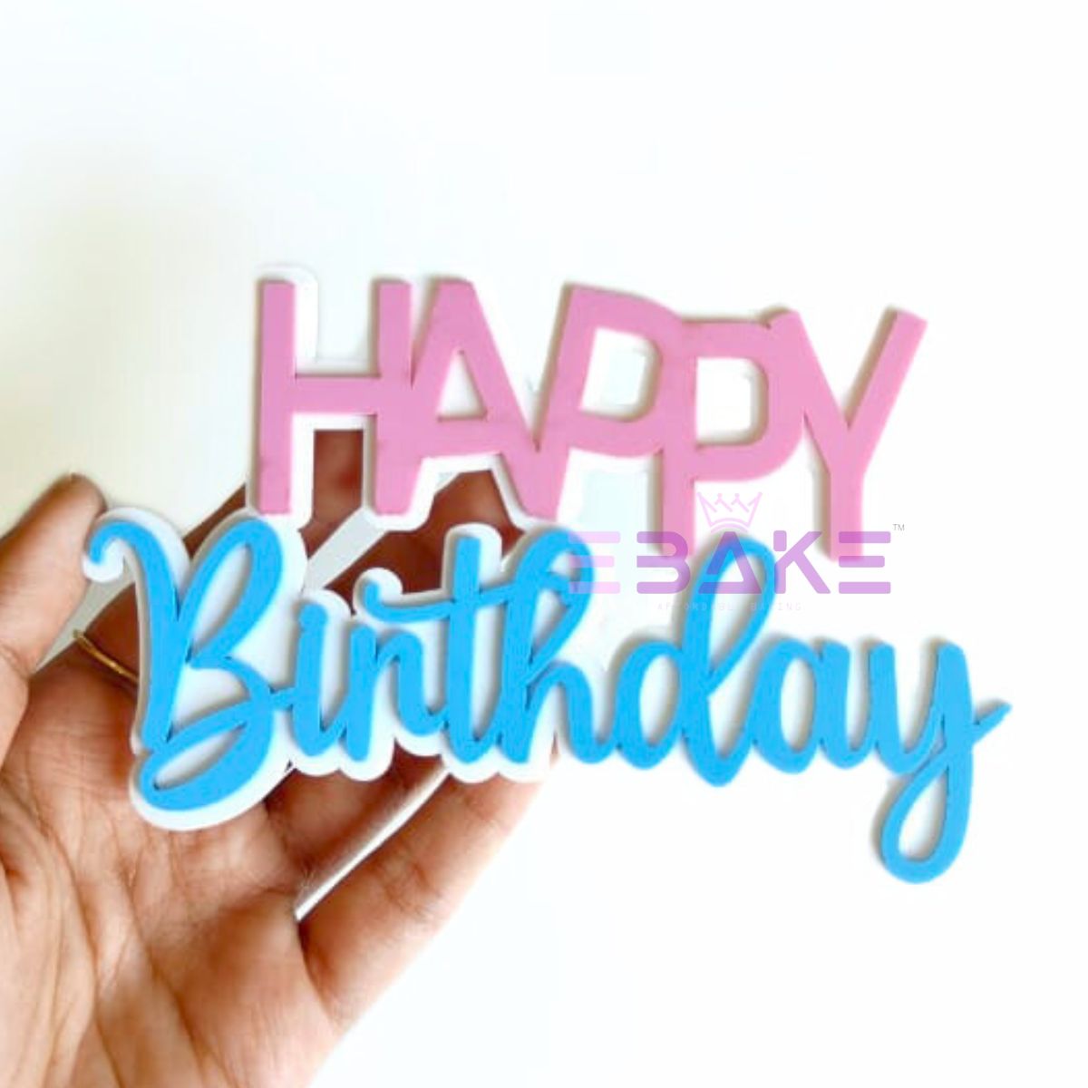 Double Colour Happy Birthday Cutout/Charm