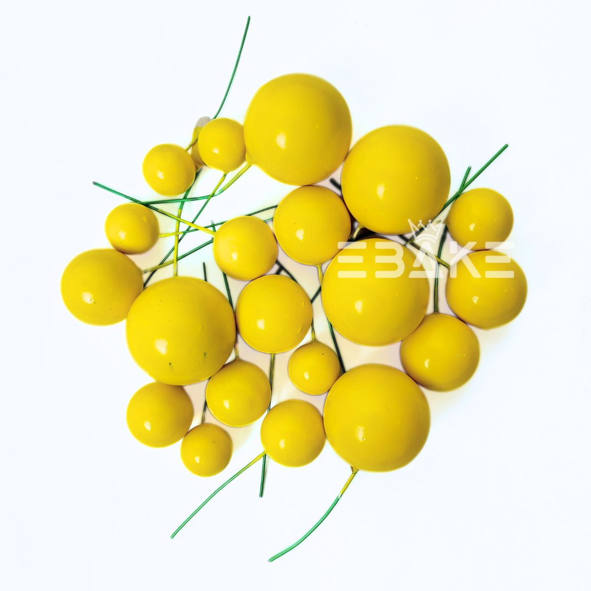 Yellow Faux Balls - Set Of 20 Pieces