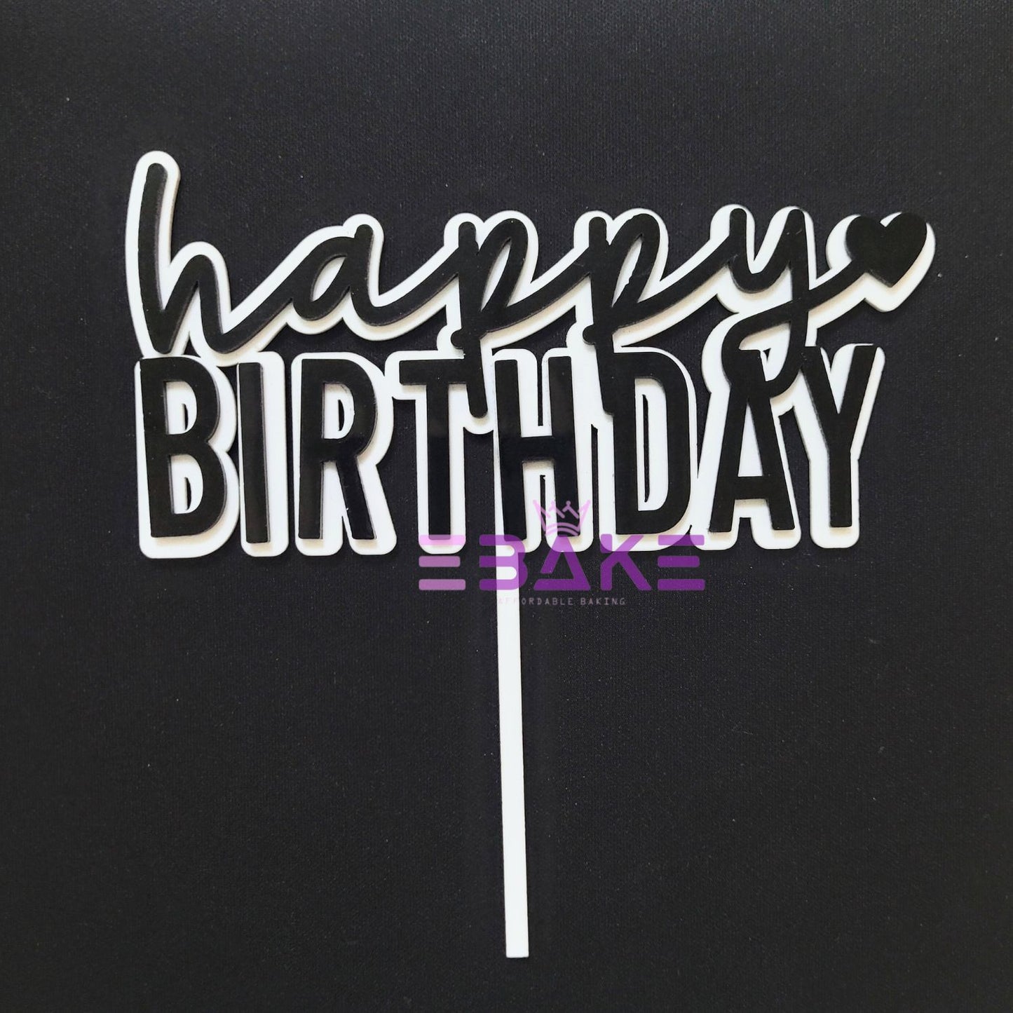 Happy Birthday Double Color Cake Topper