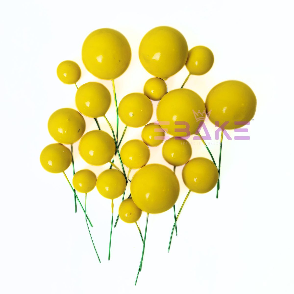 Yellow Faux Balls - Set Of 20 Pieces