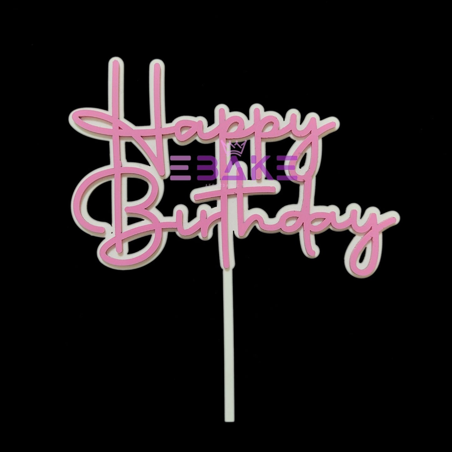 Happy Birthday Double Color Cake Topper