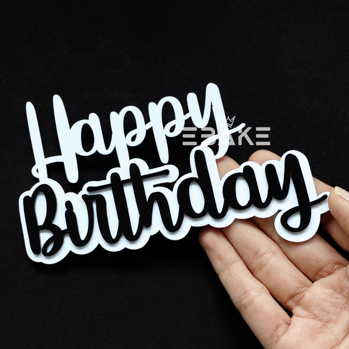 Double Colour Happy Birthday Cutout/Charm